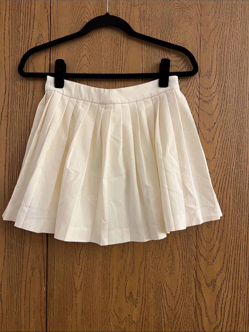 Abercrombie & Fitch Ivory Pleated Skater Mini Skirt